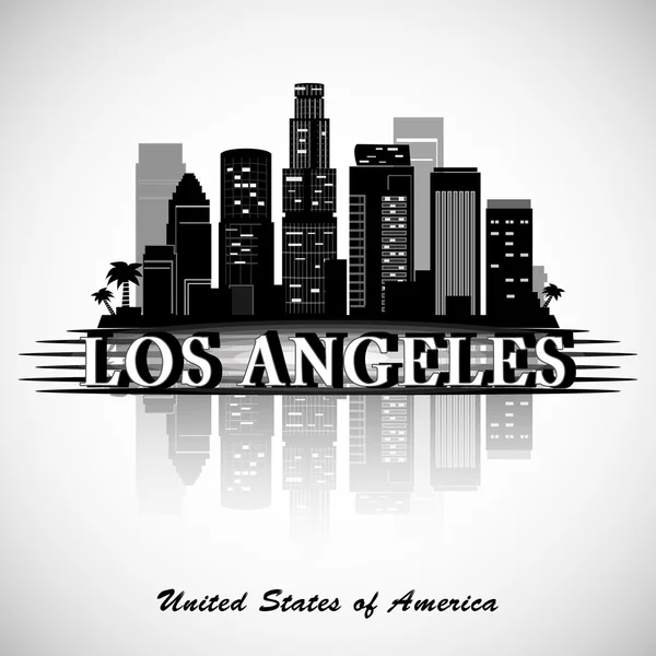 Los Angeles City Skyline. Typographic Design — Stock Vector