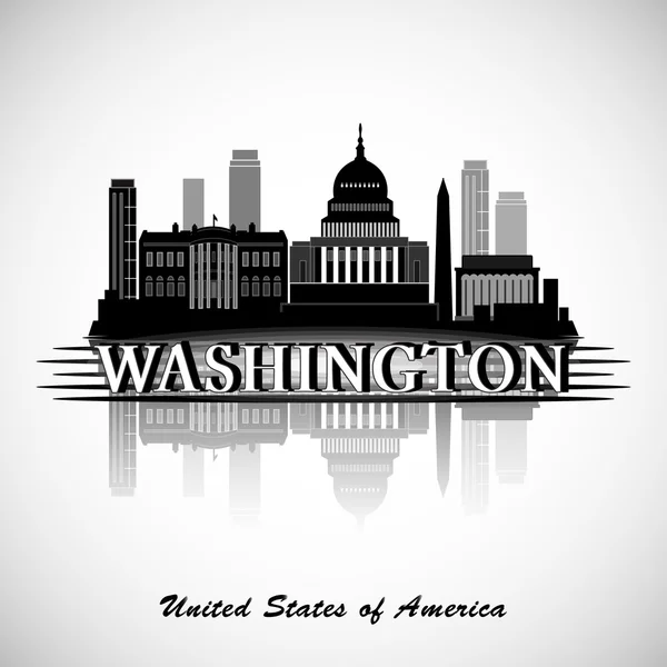 Washington DC Skyline Design. Vector silhouette — Stock Vector