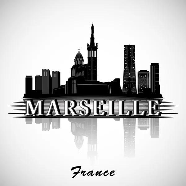 Modernes Design der Marseille City Skyline — Stockvektor