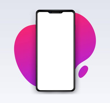 Boş ekranlı akıllı telefon. Gerçekçi cep telefonu bilgi grafikleri veya arayüzün sunumu için bir şablon olabilir. Daha az akıllı telefon çerçevesi. Vektör Resimleri UI UX tasarımı