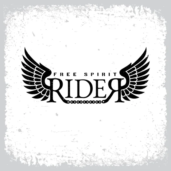 Rider free spirit label — Stock Vector