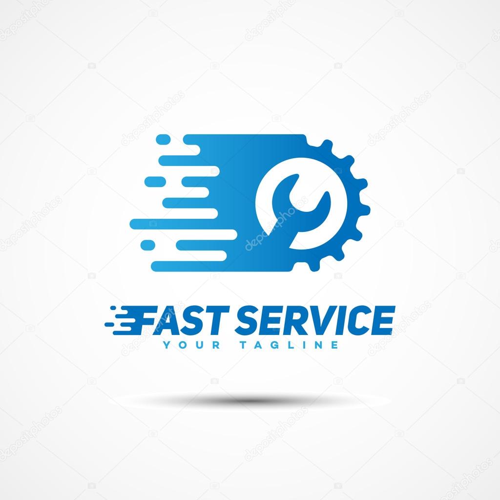Fast service logo template design. Vector illustration.