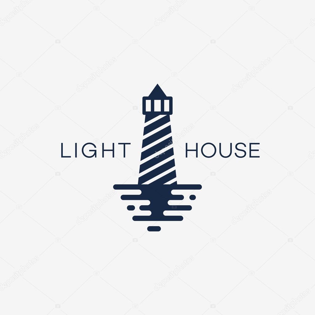 Lighthouse logo template design. Vector illustration.