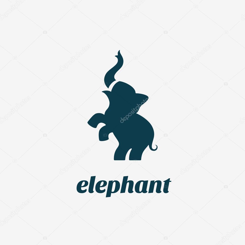 Elephant logo template design. Vector illustration.