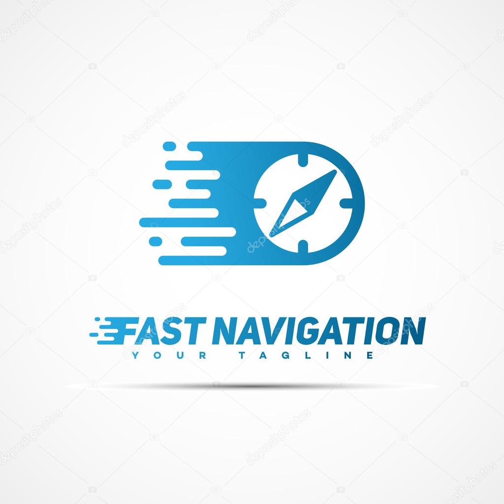 Fast navigation logo template design. Vector illustration.