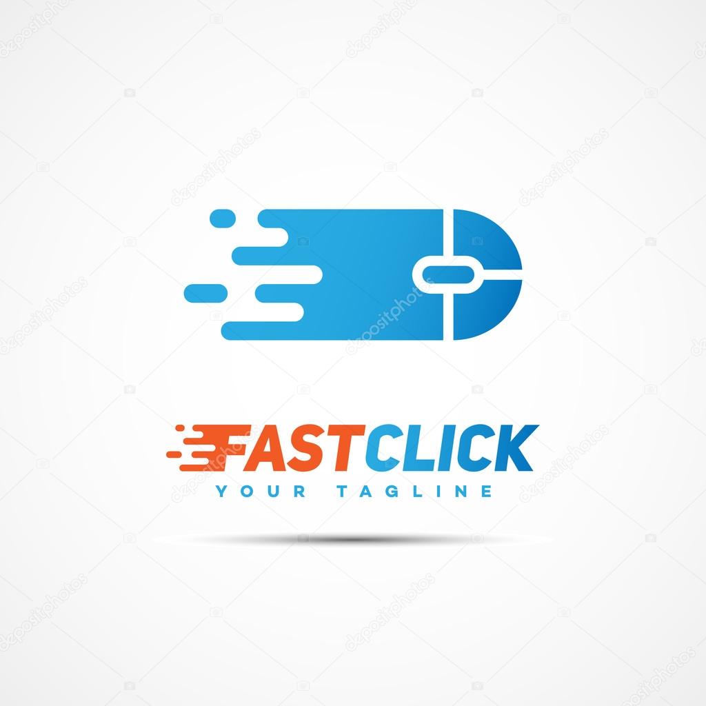 Fast click logo template design. Vector illustration.