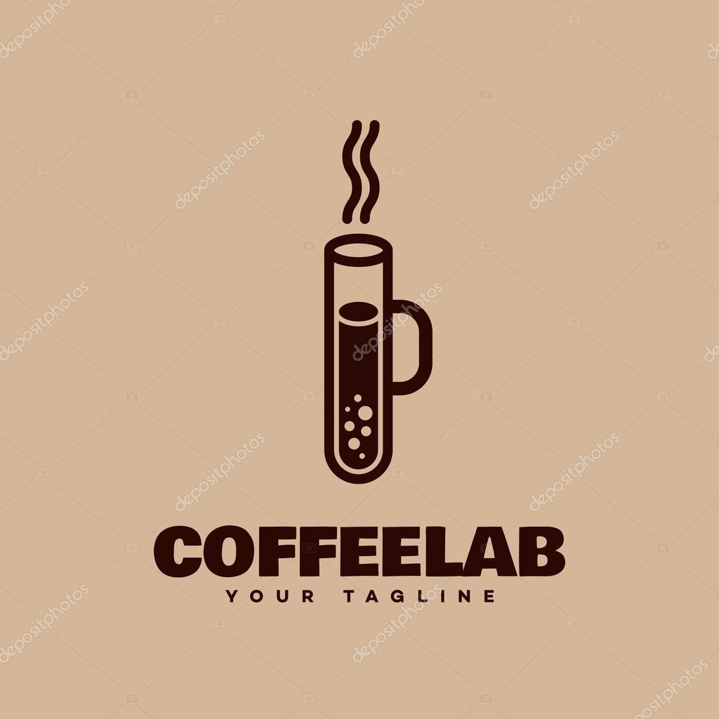 Coffee laboratory logo template design. Vector illustration.