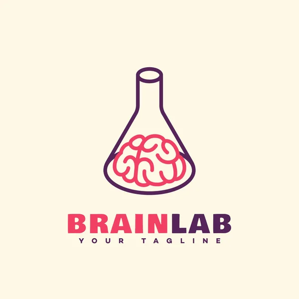 Mózg laboratorium logo — Wektor stockowy