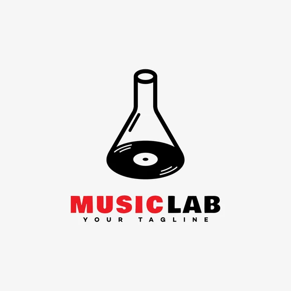 Müzik laboratuvar logosu — Stok Vektör