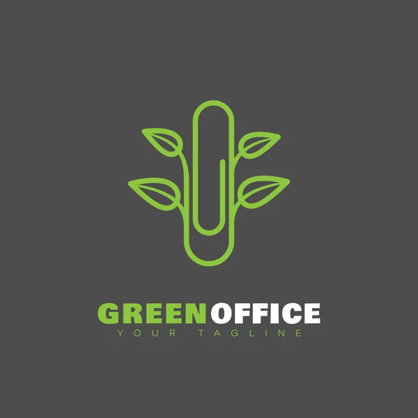 Logo de oficina verde — Vector de stock