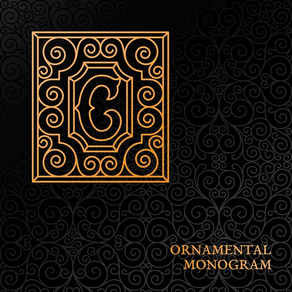 Ornamental monogram template — Stock Vector