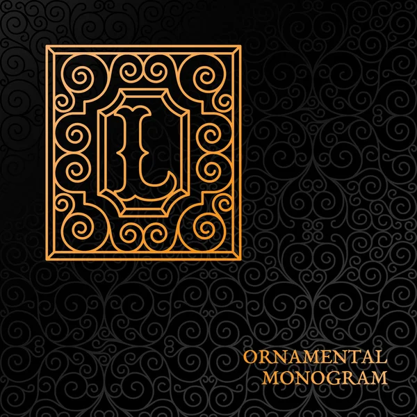 Decoratieve monogram sjabloon — Stockvector