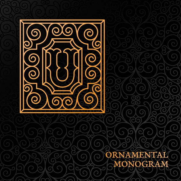 Plantilla de monograma ornamental — Archivo Imágenes Vectoriales