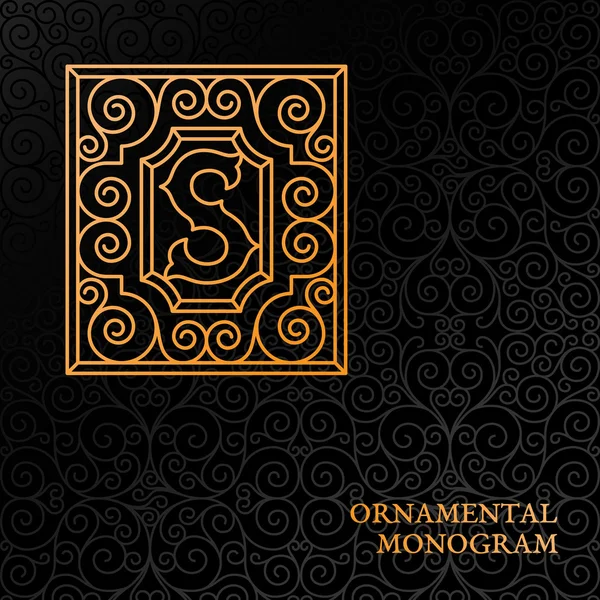 Modelo de monograma ornamental — Vetor de Stock