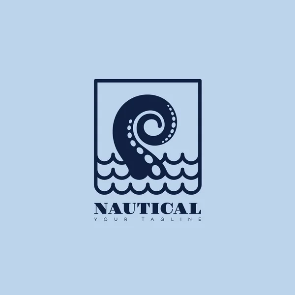 Templat logo laut - Stok Vektor