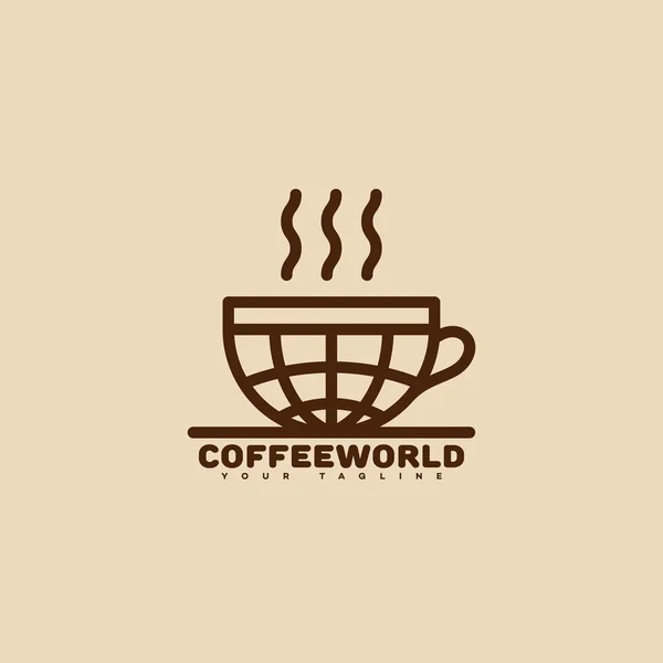 Coffee world logo — Stock Vector