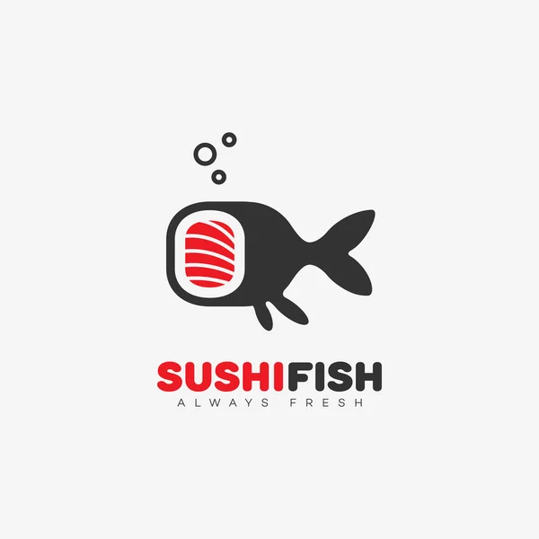 Sushi logo pesce — Vettoriale Stock