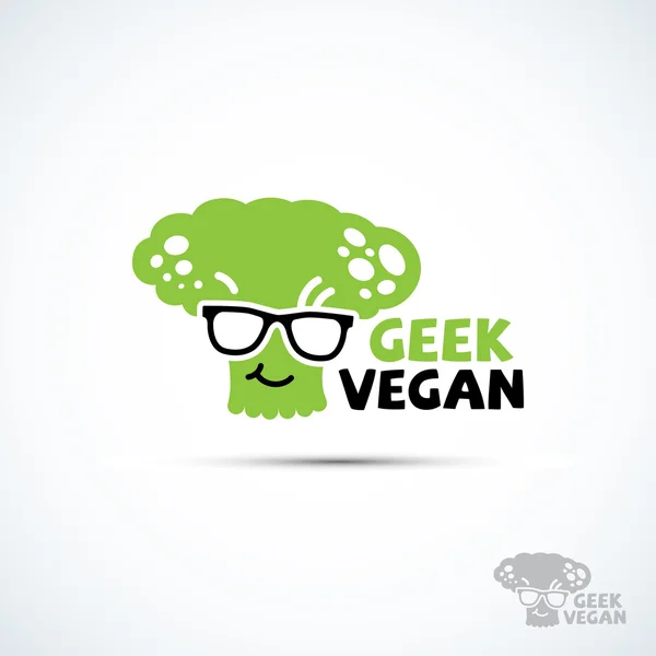 Geek vegan logo — Stockový vektor