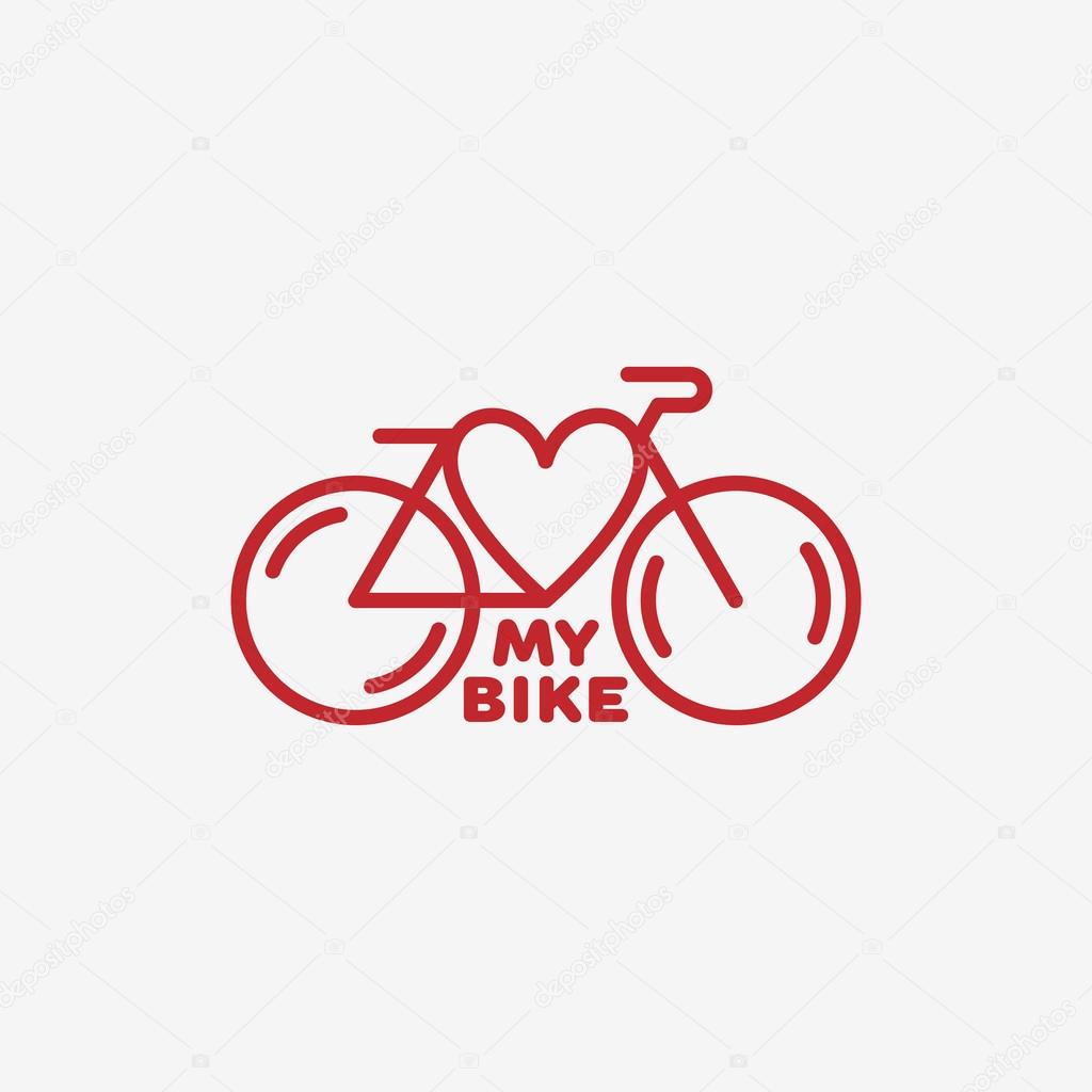 Love my bike label template design. Vector illustration.