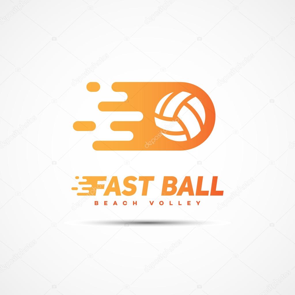 Volleyball club logo template design. Vector illustration.