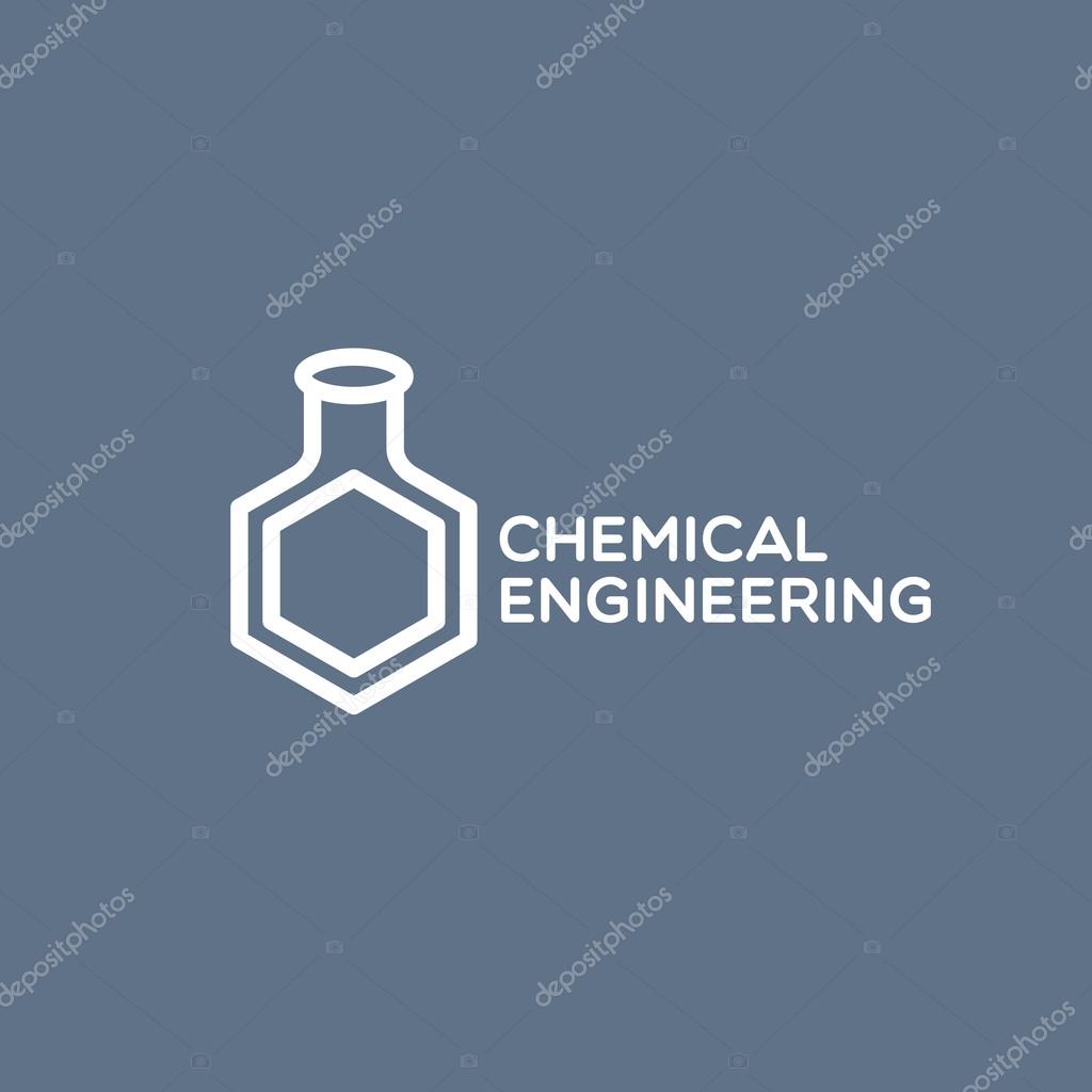 Chemical engineering logo template design. Vector illustration.
