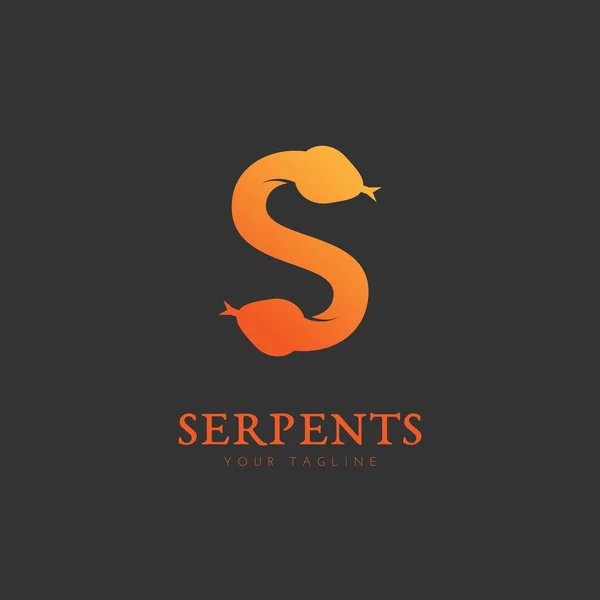 Serpents logo template — Stock Vector