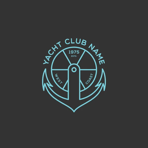 Logo Yacht club — Vettoriale Stock