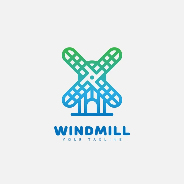 Windmolen logo sjabloon — Stockvector