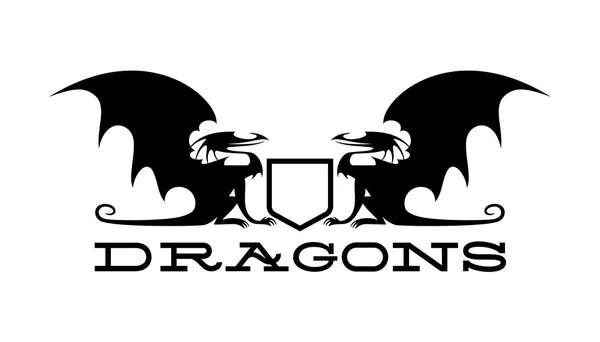 Emblema de dragones — Vector de stock