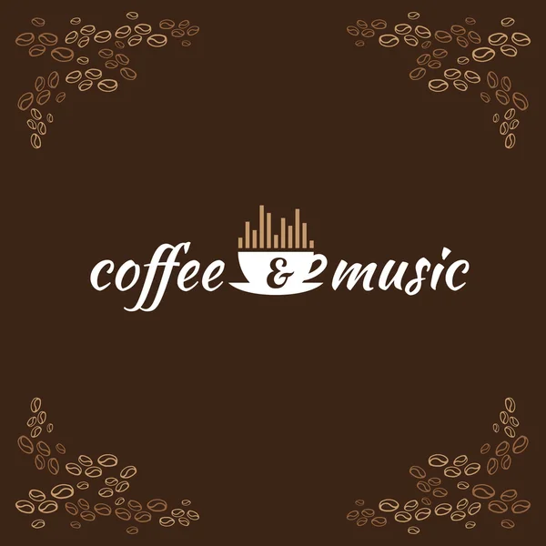 咖啡和音乐的标志 — 图库矢量图片