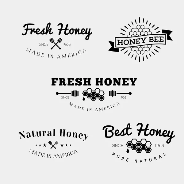 Étiquette et insigne d'abeille — Image vectorielle