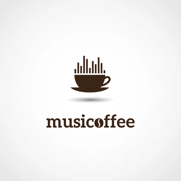 Káva a hudební logo — Stockový vektor
