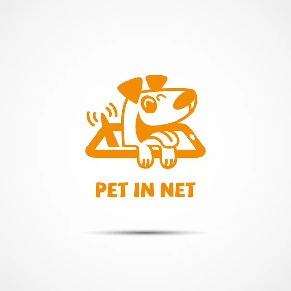 Pet in net — Stockvector