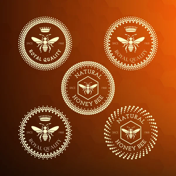 Bee label and badge — Stock Illustration Bee label and badge Royalty Free Stock Illustrations