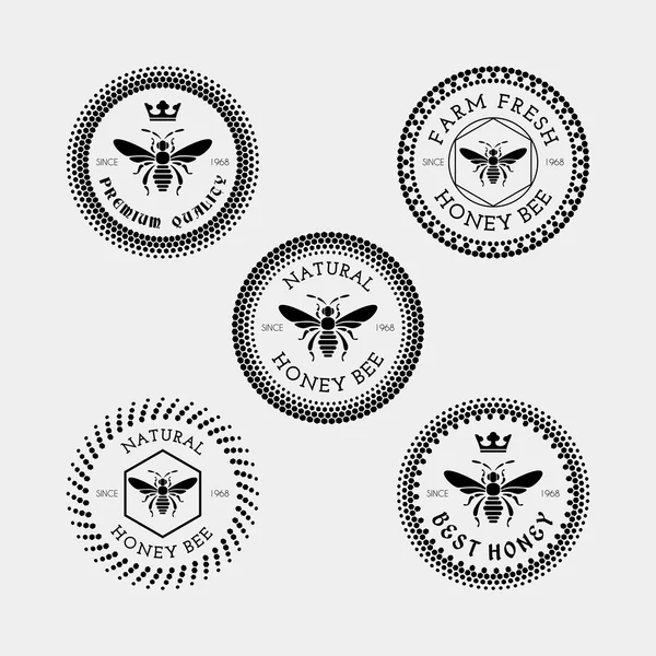 Bee label and badge 51 — Stock Illustration Bee label and badge 51 Stock Illustration