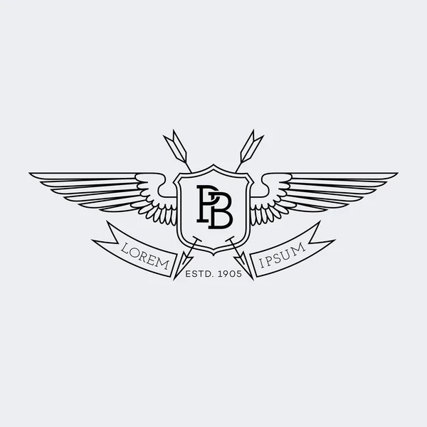アウトライン スタイルのロゴ — ストックベクタ