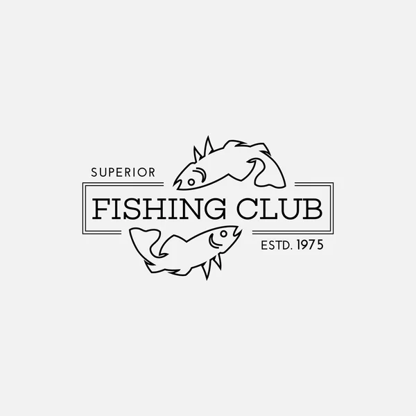 Fish logo in outline style — Stock Vector