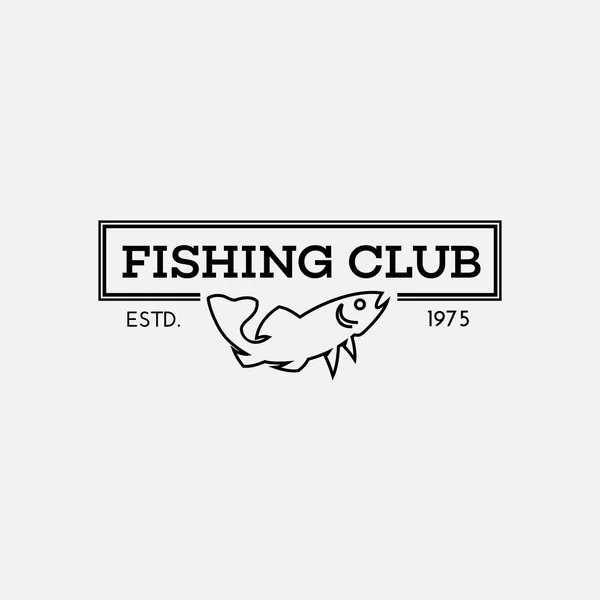 Fish logo in outline style — Stock Vector