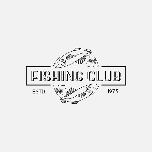 Ryby logo w stylu konspektu — Wektor stockowy
