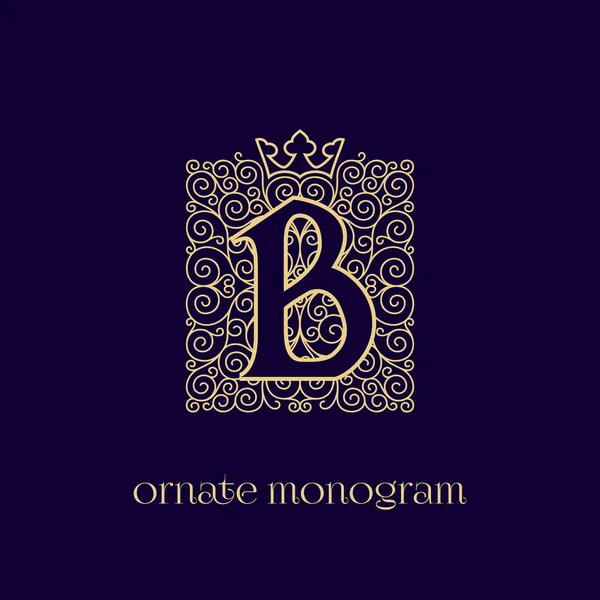 Monogramme avec couronne B — Image vectorielle