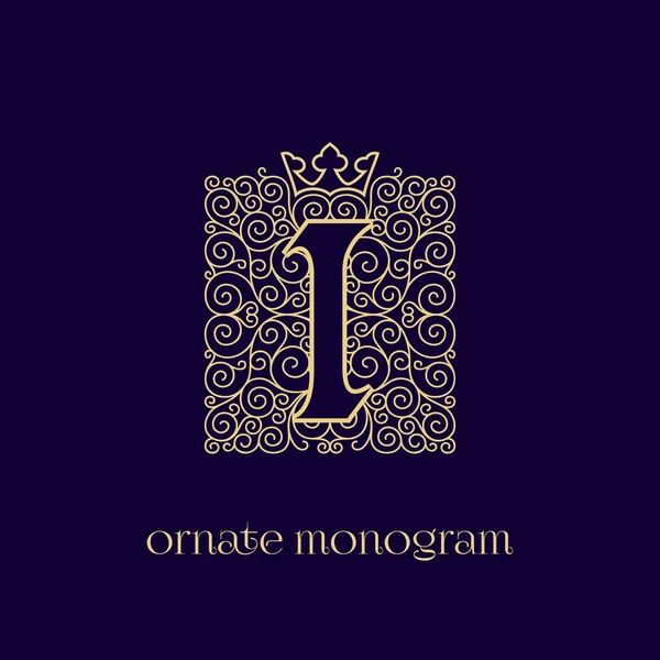 Monograma con corona I — Archivo Imágenes Vectoriales