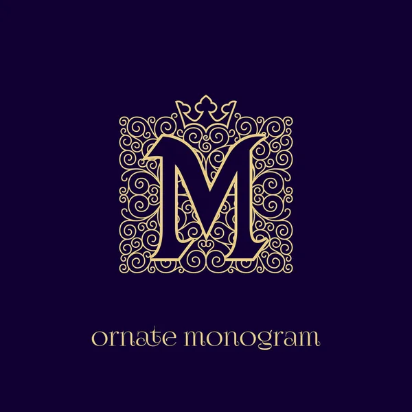 Monogramme avec couronne M — Image vectorielle