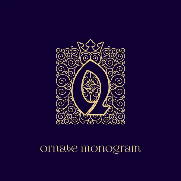 Monogramme avec couronne Q — Image vectorielle