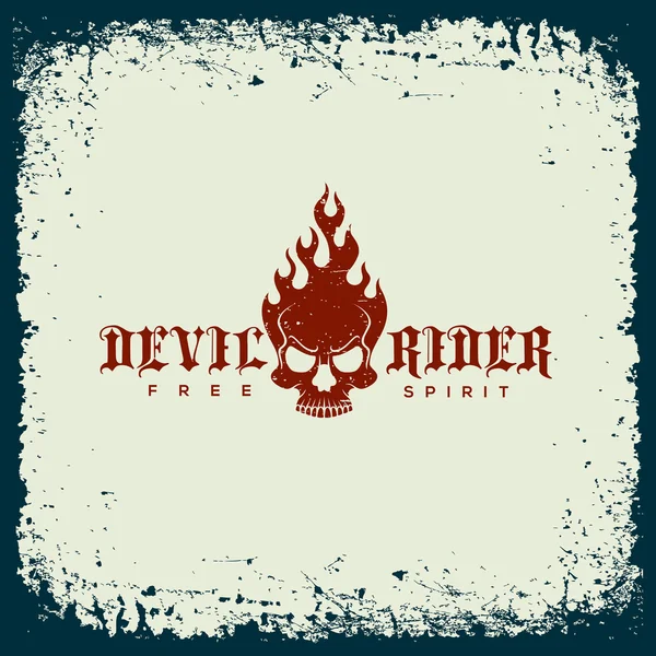 Devil rider label — Stock Vector