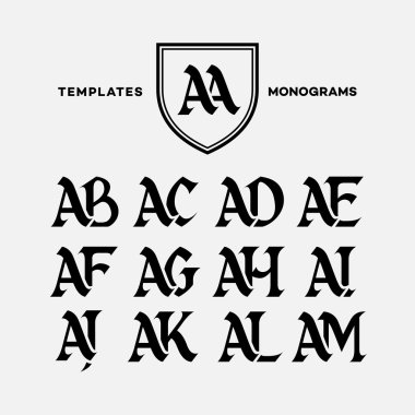 Monograms design templates clipart