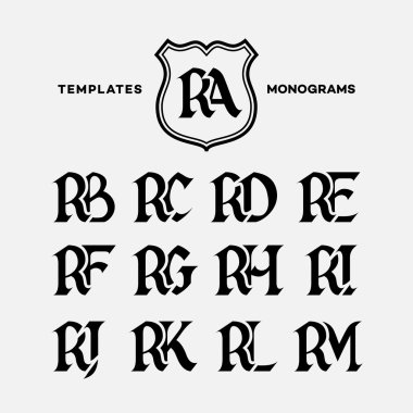 Monograms design templates clipart