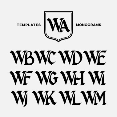 Monograms design templates clipart