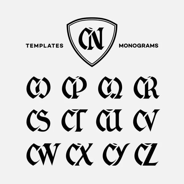 Monograms design templates — Stock Vector