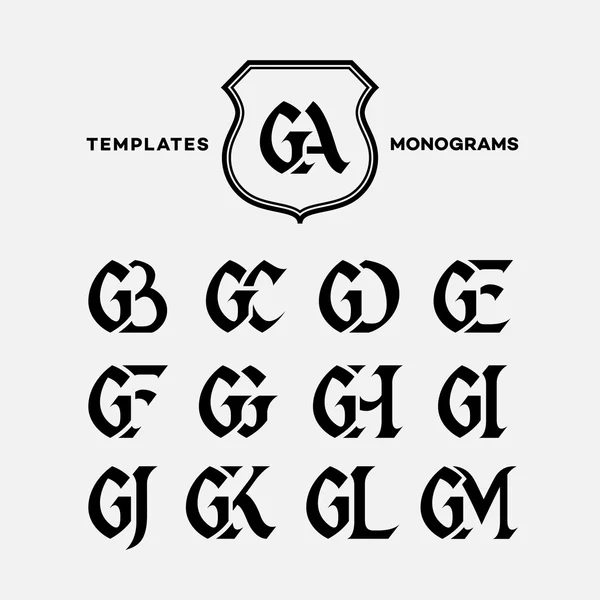 Monograms design templates — Stockvector