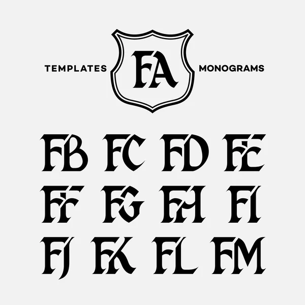 Monograms design templates — Stockvector